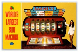 Barney&#39;s Casino Largest Slot Machine Lake Tahoe Nevada NV Chrome Postcard L19 - £3.59 GBP