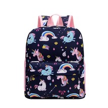 Cartoon Unicorn Printed Backpack 3-6 Years Old Cute Girl Schoolbag Preschool Chi - £17.84 GBP