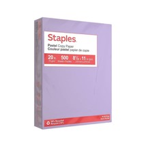 Staples Pastel Colored Copy Paper 8 1/2&quot; x 11&quot; Lilac 500/Ream (14782) 67... - £34.62 GBP