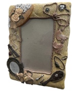 3D Ceramic 4x6 Photo Frame Resin Victorian Hat Brush Cameo Mirror Pearl ... - $373.19 MXN