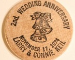 Vintage Wooden Nickel Wedding Anniversary 1974 - £4.73 GBP