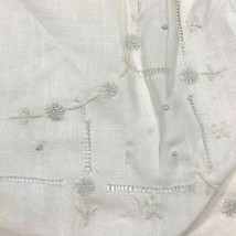 Vintage Embroidered Handkerchief Hanky Mini Flower 3d Daisy Chain Pocket Scarf - £11.00 GBP