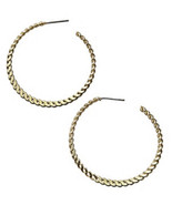 Napier Gold-Tone Rope 1.5&quot; Diameter Hoop Post Earrings NEW - £9.31 GBP