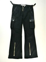 Younique Jeans Multifunktional Black Goth Cargo Pants Silver Zippers Jun... - £53.24 GBP
