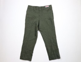 Deadstock Vtg 60s Mens 34x27 Distressed Flat Front Pants Slacks Green USA - £46.67 GBP