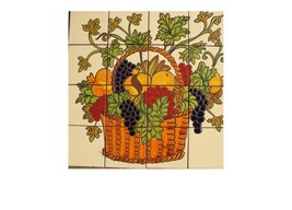 Mexican Talavera High Relief Mural - Granadas y Uvas - - $2,547.91 MXN