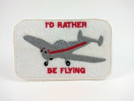 Ercoupe airplane patch embroidered  I&#39;d Rather Be Flying 4&quot; white border - £9.48 GBP