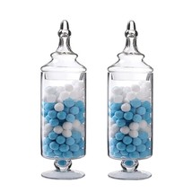 Glass Apothecary Jars Clear Elegant Decorative Buffet Jars Wedding Candy... - $58.99