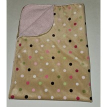 Circo Brown Pink Polka Dot Baby Blanket Fleece Lovey Green White Tan - £23.70 GBP