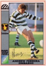 Andrew Ferreira Zimbabwe Hand Signed Rugby 1991 World Cup Card Photo - $16.99