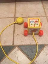 VINTAGE FISHER PRICE PEEK A BOO BLOCK RARE WORKS GREAT - $12.75