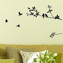 Picniva Black 13&#39;&#39; X 30&#39;&#39; Birds Flying Tree Branches Wall Sticker Vinyl Art Deca - £9.78 GBP