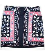 Talbots 4 Petite Navy Pink Seashell Starfish Pattern Skirt Straight Abov... - £7.06 GBP