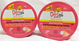 2X Yes To Grapefruit Glow-Boosting Exfoliating Acid Pads 12 Ct. Each - £21.55 GBP