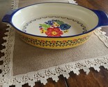 Pioneer Woman ~ Blue &quot;Dazzling Dahlias&quot; ~ Oval Baking Dish ~ Stoneware Pan - $29.92