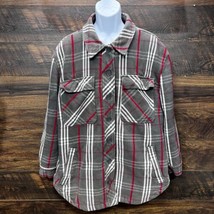 Empyre Shacket Women XL Kiva Gray And Red Heavy Thick Flannel Jacket Zumiez - $42.75