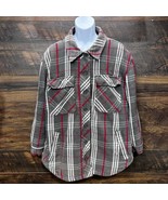 Empyre Shacket Women XL Kiva Gray And Red Heavy Thick Flannel Jacket Zumiez - $58.60 CAD