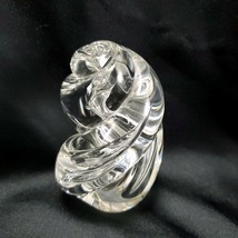 Karg Clear Twist Paperweight 3.5x2.25 Seashell Spiral Conical Freeform Swirl - £61.69 GBP