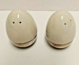 Lenox Porcelain Towle Sterling Silver Egg Salt Pepper Shakers Contempra ... - £91.36 GBP