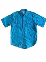 World Wide Sportsman Fishing Shirt Men&#39;s Large Blue  Short Sleeve Vented - $9.40