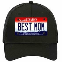 Best Mom Idaho Novelty Black Mesh License Plate Hat - £22.92 GBP