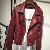 Jocoo Jolee Women Fashion Fall Winter Black Slim Cool Lady PU  Leather Jackets F - £174.92 GBP