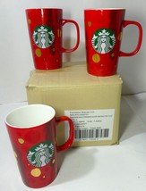 Starbucks 3 mug  12 oz Stoneware Holiday Abstract DOT MIT Xmas 2015 W sk... - £353.98 GBP