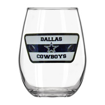 Dallas Cowboys NFL Color Retro Logo Stemless Wine Glass 15 oz - $21.78