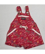 Vintage Oshkosh Vestbak Shorts Overalls 3 Toddler Red Nautical Theme Boa... - €45,82 EUR