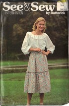 Butterick Pattern 5951 Sz Small 8-10 Misses&#39; Peasant Blouse And Skirt - £2.37 GBP