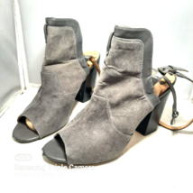 Penny Loves Kenny  Womens Size 8.5 Gray Shoes Block Heel PeepToe Mules 2Way Stap - £27.88 GBP
