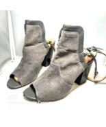 Penny Loves Kenny  Womens Size 8.5 Gray Shoes Block Heel PeepToe Mules 2... - £27.43 GBP