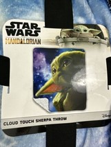 STAR WARS The Mandalorian “LOOK UP” The Child Grogu Cloud Touch Sherpa Blanket - £19.83 GBP