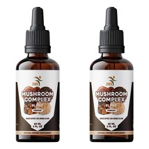 Mushroom Complex Liquid Drops, Lions Mane, Turkey Tail, Chaga, Reishi, Immune Su - £23.59 GBP