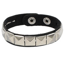 Unique Three Row Cuspidal Spikes Rivet Stud Wide Cuff PU Leather Punk Rock Unise - $13.44