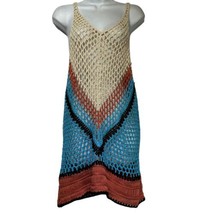 Crochet open knit Color Block Swim Cover up Dress - $14.84