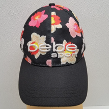 Bebe Sport Floral Hat Black Pink Yellow Summer Beach Flower One Size - $23.16