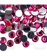 John Bead Acrylic Round Flat Back Rhinestones 8mm (ss39) Fuchsia 1000pcs... - $19.91