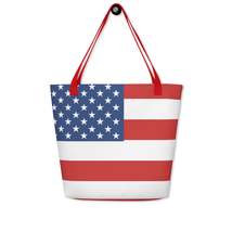 Autumn LeAnn Designs® | American Flag Large Tote Bag - £29.81 GBP