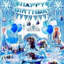 Frozen Birthday Party Supplies,145Pcs Frozen Party Decorations&amp;Tableware Set-Fro - £39.95 GBP