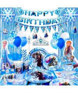 Frozen Birthday Party Supplies,145Pcs Frozen Party Decorations&amp;Tableware... - £39.14 GBP