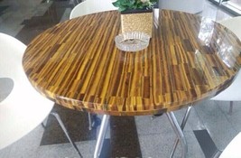 Luxurious Round Tiger Eye Stone Coffee Table Handcrafted Furniture Bar T... - $254.55+