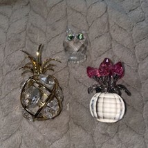 3-Crystal Flowers Bouquet pineapple, Owl Crystal - $29.70