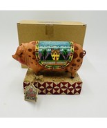 Jim Shore Pig Figurine Quilt Country Heritage Enesco Heartwood Creek 117... - $31.50