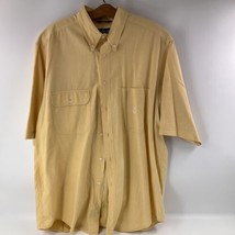 Nautica Shirt Mens L Large Casual Button-Up Yellow Half Sleeves Cotton 2 Pockets - £17.39 GBP