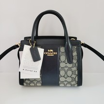 Coach CT766 Signature Jacquard Andrea Carryall Satchel Handbag Navy Midn... - £144.08 GBP