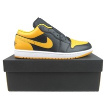 Air Jordan 1 Low Sneakers Mens Size 11 Black White Yellow NEW 553558-072 - £78.36 GBP