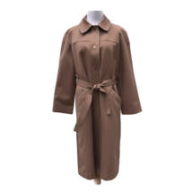 Coat Works Trench Womens 14 Belted Long Tie Waist Classic Neutral Beige Vintage - £47.53 GBP