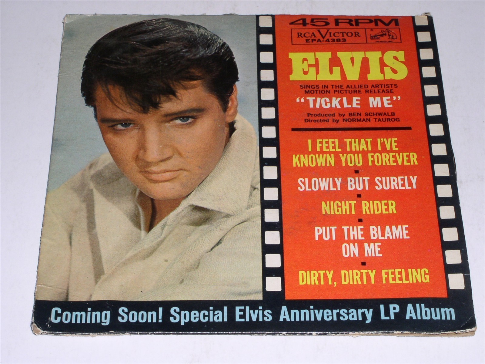 Elvis Presley Tickle Me EP 45 Rpm Record ELVIS AT BOTTOM RCA EPA-4383 VG... - $299.99