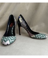 Missoni Chevron Knit Patent Leather heels 36.5 Green Purple Shoes - $1,214.46 MXN
